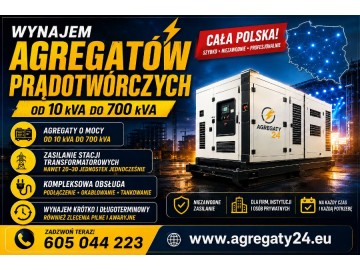 AGREGATY PRĄDOTWÓRCZE DO 700 kVA  - WYNAJEM - USŁUGI