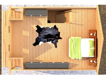 caloroczny drewniany domek letniskowy 4x6 m z desek 15 mm 5