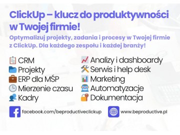 ClickUp dla firm - lepsze zarządzanie z BeProductive.pl