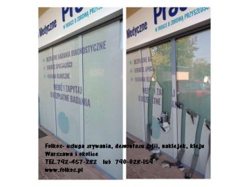 demontaz folii z witryn folkos 5
