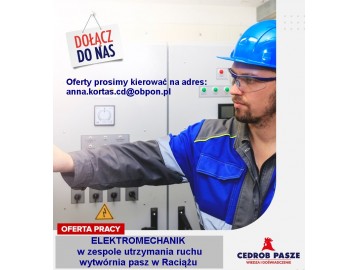 Elektromechanik w Zespole Utrzymania Ruchu Raciąż