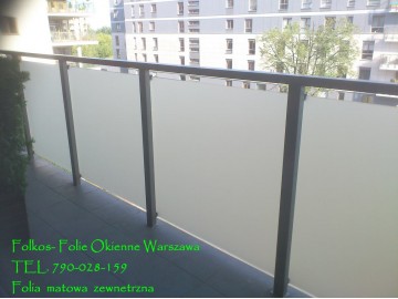 Folie na balkon Żoliborz -oklejanie szyb folią