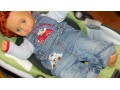 Spodnie ogrodniczki NEXT + body 9-12m