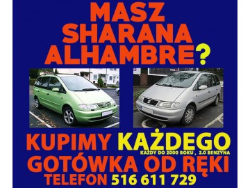 kupię - skup VW Sharan, SEAT Alhambra ,stan obojętny