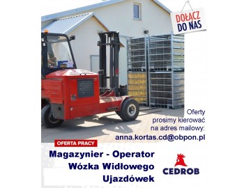 Magazynier - Operator Wózka Widłowego Ujazdówek 