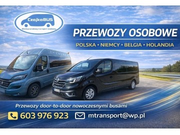 Przejazdy busem do Niemiec, Holandii, Belgii. Przeprowadzki