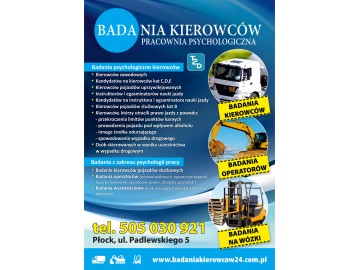 Psychotesty kierowców i operatorów maszyn