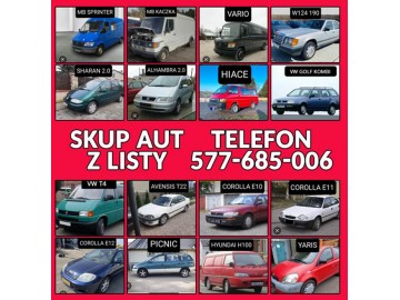 Skup Aut Toyota Corolla Avensis Hiace Picnic Carina Yaris
