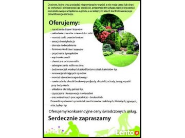 Zakładanie ogrodów-usługi ogrodnicze i brukarskie-OFERTA